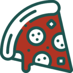 Morceau de pizza à l'italienne à la sauce tomate